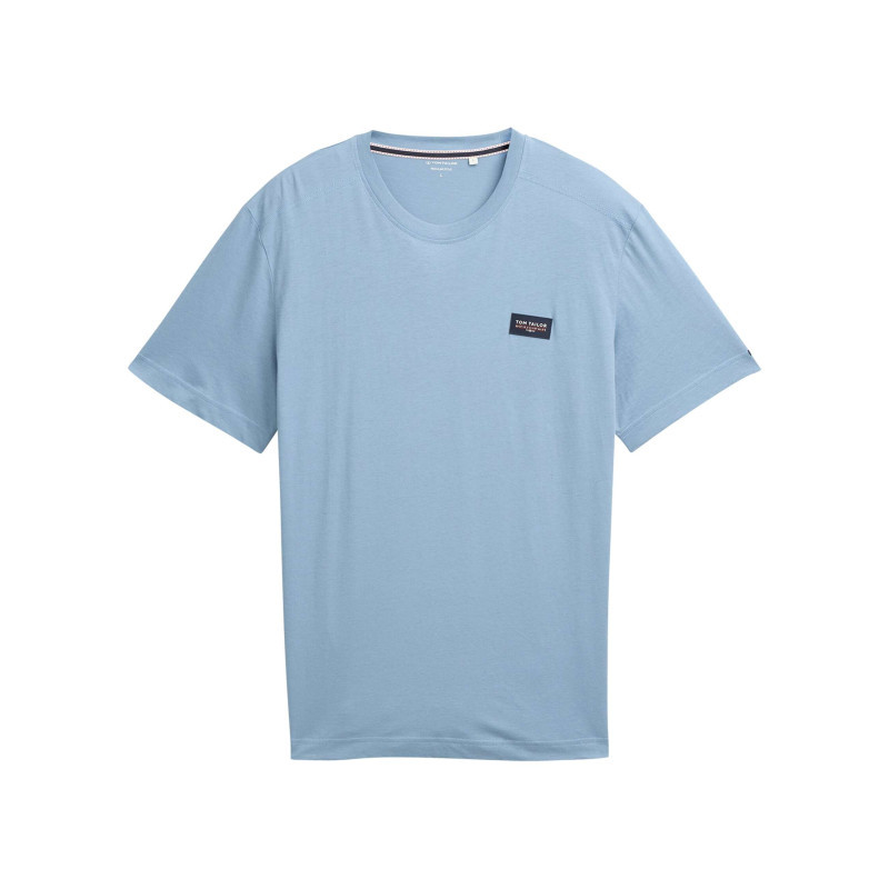 Tom Tailor - T-shirt En Coton Ciel Uni Avec Une Coupe Droite Et Un Col Rond - Bleu Clair Tom Tailor - T-shirt En Coton Ciel Uni Avec Une Coupe Droite Et Un Col Rond - Bleu Clair