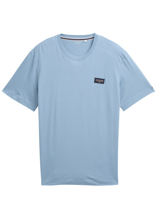 T-shirt en coton ciel uni avec une coupe droite...