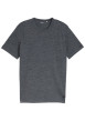 Thumbnail T-shirt en coton marine uni avec une coupe droite et un col rond