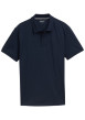 Thumbnail Polo en coton marine uni avec une coupe droite et un col boutonné