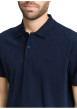 Thumbnail Polo en coton marine uni avec une coupe droite et un col boutonné - Image 2