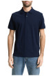 Thumbnail Polo en coton marine uni avec une coupe droite et un col boutonné - Image 3