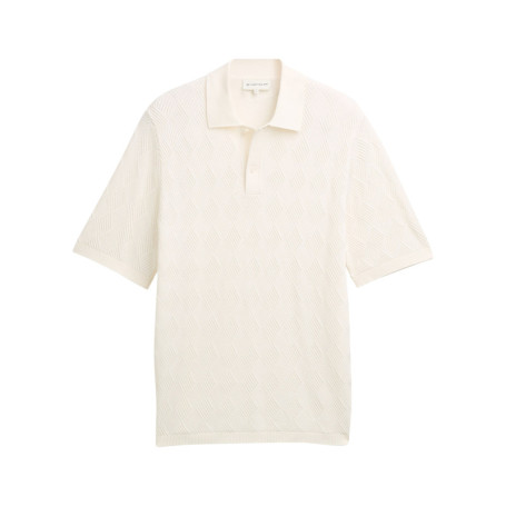 Polo en coton écru uni avec une coupe droite et...