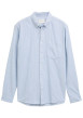 Thumbnail Chemise en coton ciel à rayures avec une coupe droite et un col boutonné