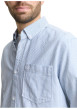 Thumbnail Chemise en coton ciel à rayures avec une coupe droite et un col boutonné - Image 2