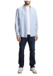 Thumbnail Chemise en coton ciel à rayures avec une coupe droite et un col boutonné - Image 5