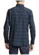 Thumbnail Chemise en coton marine à motifs avec une coupe droite et un col boutonné - Image 4