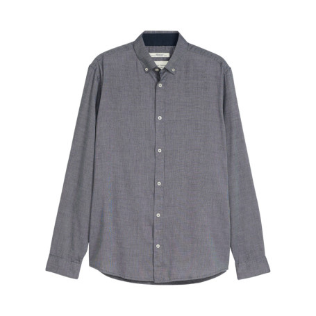 Chemise grise uni avec une coupe ajustée et un...