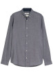 Thumbnail Chemise grise uni avec une coupe ajustée et un col boutonné