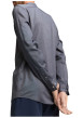Thumbnail Chemise grise uni avec une coupe ajustée et un col boutonné - Image 3