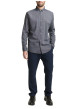Thumbnail Chemise grise uni avec une coupe ajustée et un col boutonné - Image 5