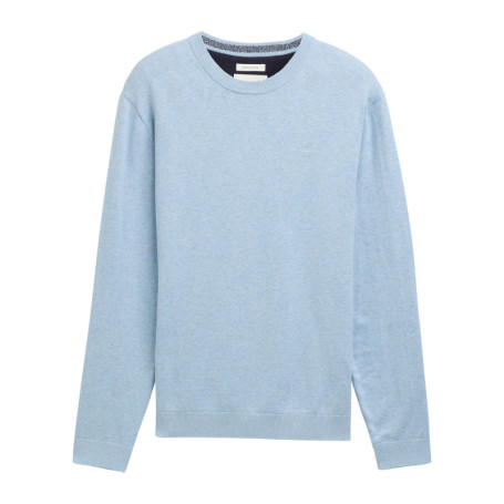 Pull en coton ciel uni avec une coupe droite et...
