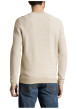 Thumbnail Pull en coton beige à rayures avec une coupe droite et un col rond - Image 4