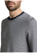 Thumbnail Pull en coton marine à rayures avec une coupe droite et un col rond - Image 2
