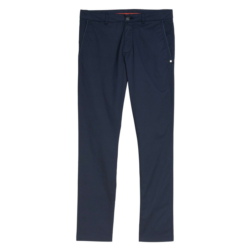 Tom Tailor - Pantalon Chino En Coton Marine Avec Une Coupe Slim Et Une Taille Intermédiaire - Bleu Foncé