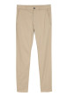 Thumbnail Pantalon chino en coton beige avec une coupe slim et une taille intermédiaire