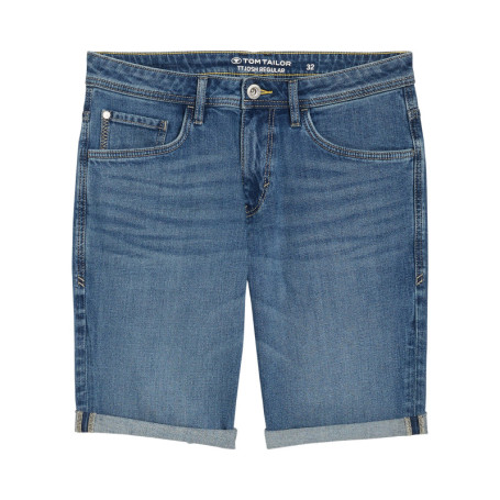 Short en coton indigo uni avec une coupe...