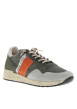 Thumbnail Baskets running en cuir kaki avec des motifs sur la semelle et des lacets ronds - Image 3