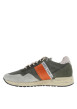 Thumbnail Baskets running en cuir kaki avec des motifs sur la semelle et des lacets ronds - Image 2