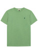 Thumbnail T-shirt en coton vert effet moucheté avec une coupe droite et un col rond