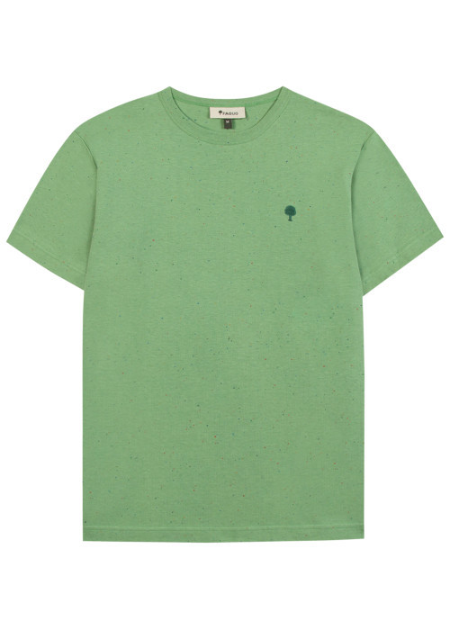 T-shirt en coton vert effet moucheté avec une...