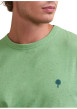 Thumbnail T-shirt en coton vert effet moucheté avec une coupe droite et un col rond - Image 5