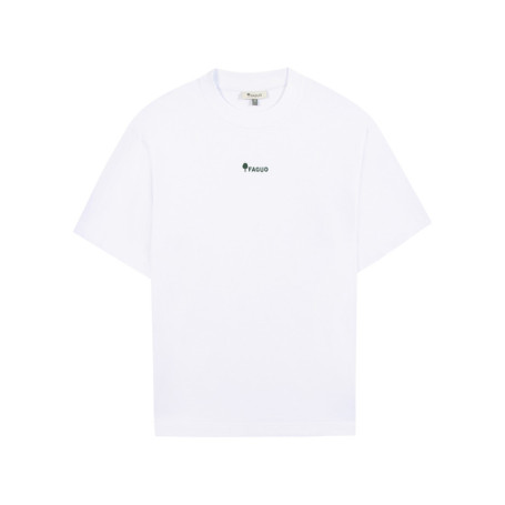 T-shirt en coton blanc uni avec une coupe...
