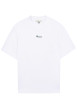 Thumbnail T-shirt en coton blanc uni avec une coupe oversize et un col rond