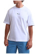 Thumbnail T-shirt en coton blanc uni avec une coupe oversize et un col rond - Image 3