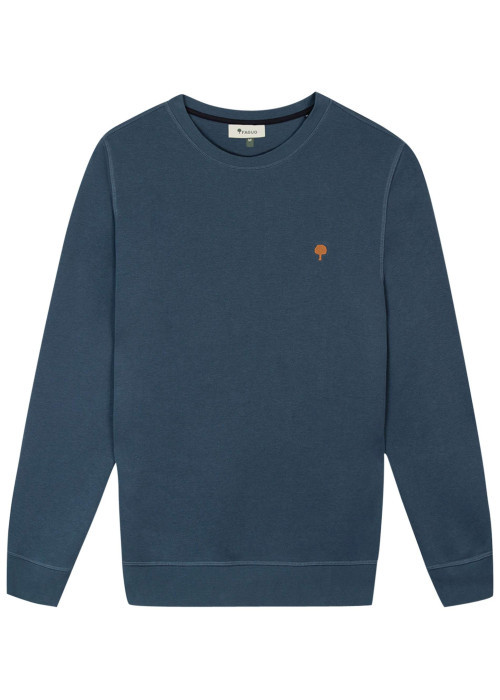 Sweat bleu uni avec une coupe droite et des manches longues