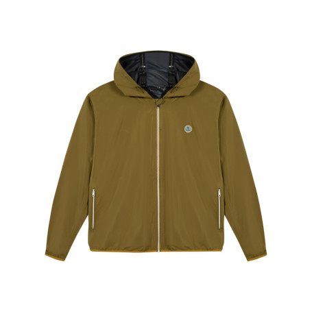 Veste imperméable kaki unie avec une coupe...