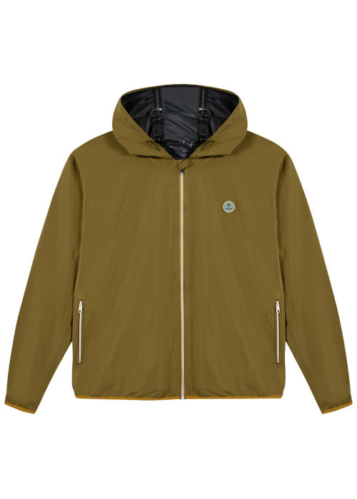 Veste imperméable kaki unie avec une coupe...