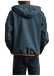 Thumbnail Veste imperméable marine unie avec une coupe droite et un col à capuche - Image 4