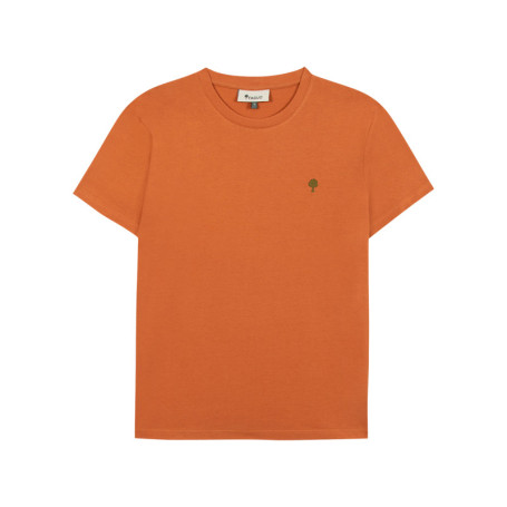 T-shirt en coton orange uni avec une coupe...