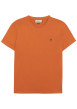 Thumbnail T-shirt en coton orange uni avec une coupe droite et un col rond