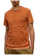 Thumbnail T-shirt en coton orange uni avec une coupe droite et un col rond - Image 3