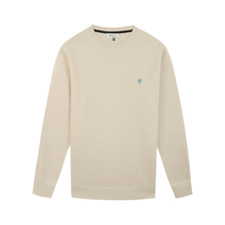 Sweat écru uni avec une coupe droite et des...