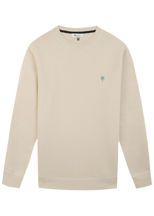 Sweat écru uni avec une coupe droite et des manches longues