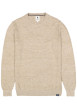 Thumbnail Pull en coton beige uni avec une coupe droite et un col rond
