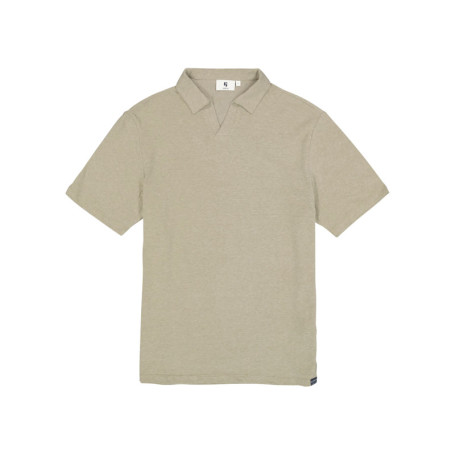Polo beige uni avec une coupe droite et des...
