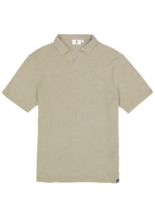 Polo beige uni avec une coupe droite et des...