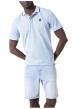 Thumbnail Polo en coton bleu ciel uni avec une coupe droite et un col à revers - Image 2