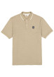 Thumbnail Polo en coton beige uni avec une coupe droite et un col à revers