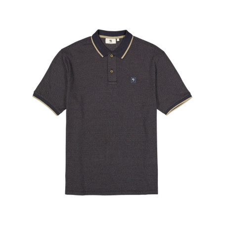 Polo en coton bleu marine uni avec une coupe...