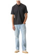 Thumbnail Polo en coton bleu marine uni avec une coupe droite et un col à revers - Image 3