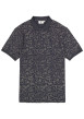 Thumbnail Polo en coton marine à imprimé floral avec une coupe droite et un col à revers