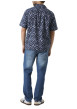 Thumbnail Chemise en coton bleu marine à motifs abstraits imprimés avec une coupe droite - Image 4