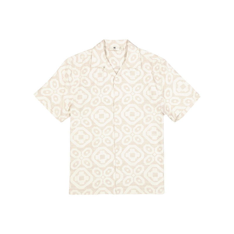 Garcia - Chemise En Coton Beige à Motifs Abstraits Imprimés Avec Une Coupe Droite - Beige