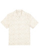 Thumbnail Chemise en coton beige à motifs abstraits imprimés avec une coupe droite