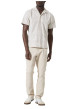 Thumbnail Chemise en coton beige à motifs abstraits imprimés avec une coupe droite - Image 3